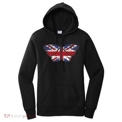 United Kingdom Flag Butterfly Women's Hoodie