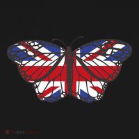 United Kingdom Flag Butterfly Women's Hoodie thumb 2
