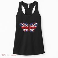 United Kingdom Flag Butterfly Women's Tank Top thumb 0