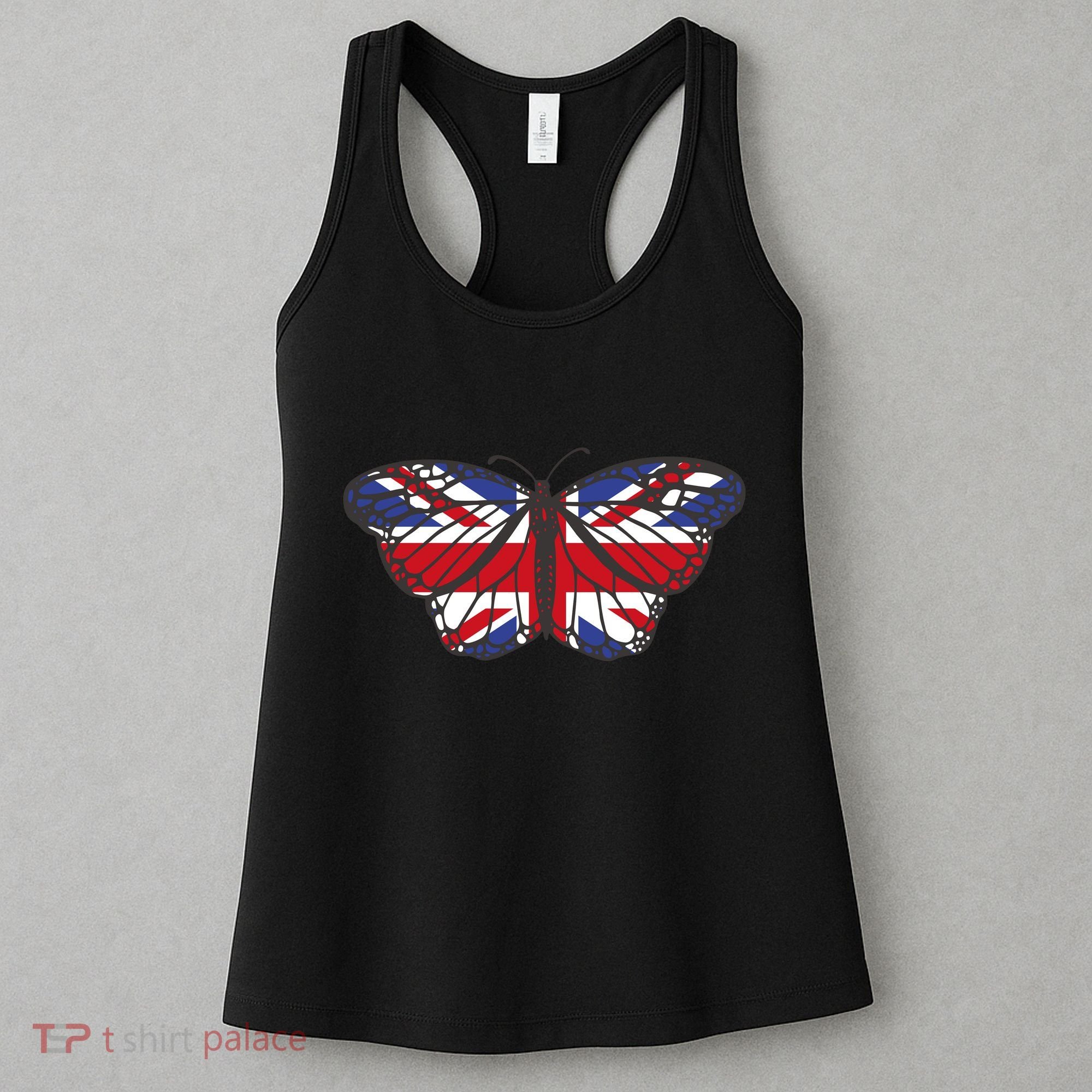 United Kingdom Flag Butterfly Women's Tank Top