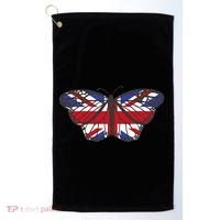 United Kingdom Flag Butterfly Golf Towel thumb 0