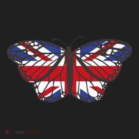 United Kingdom Flag Butterfly Golf Towel thumb 3