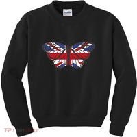 United Kingdom Flag Butterfly Kids Sweatshirt thumb 0