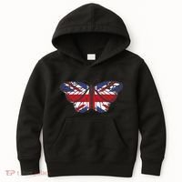United Kingdom Flag Butterfly Kids Hoodie thumb 0