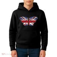 United Kingdom Flag Butterfly Kids Hoodie thumb 4