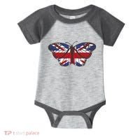 United Kingdom Flag Butterfly Infant Baby Jersey Bodysuit thumb 0