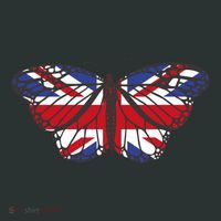 United Kingdom Flag Butterfly Infant Baby Jersey Bodysuit thumb 2