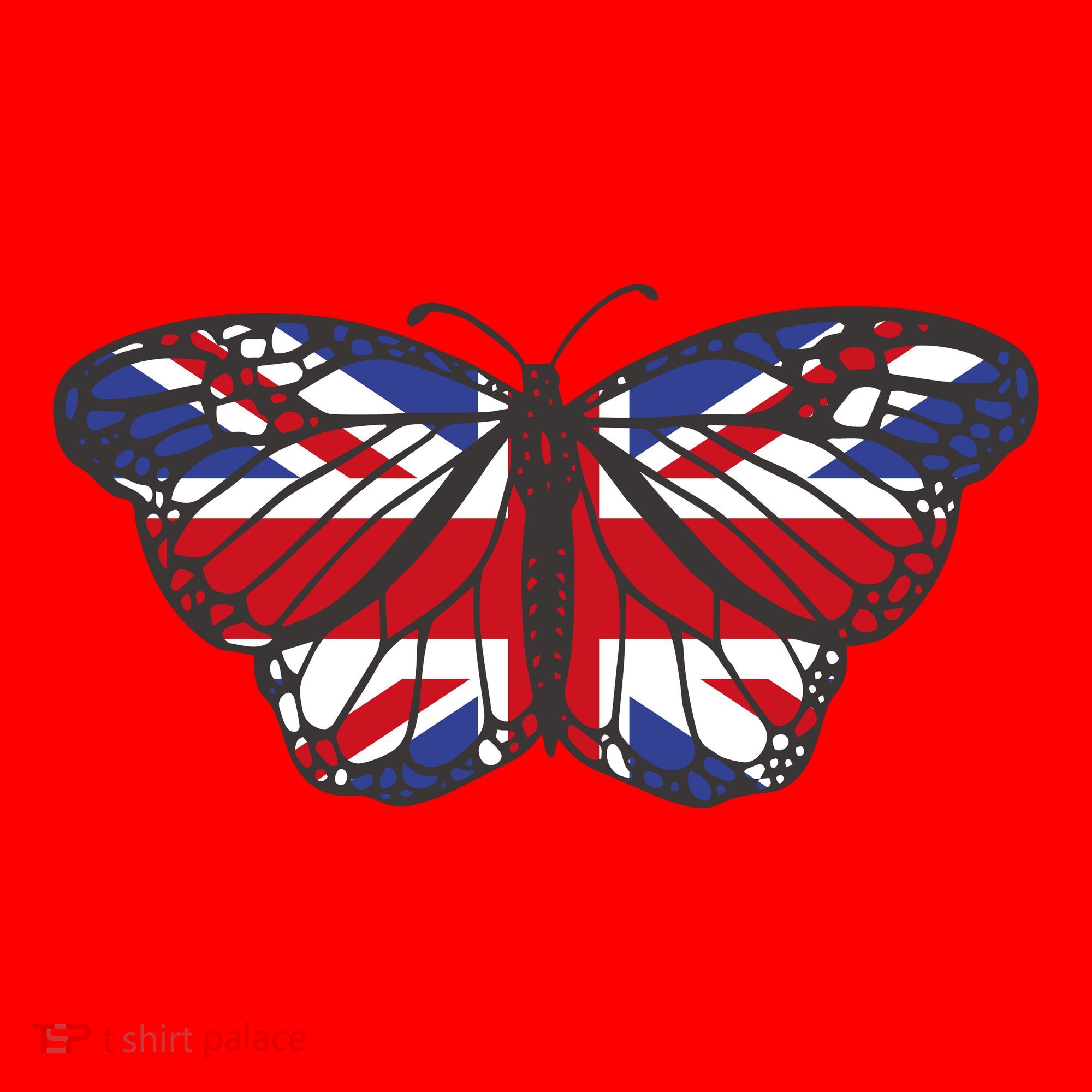 United Kingdom Flag Butterfly Santa Hat