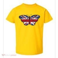 United Kingdom Flag Butterfly Toddler T-Shirt thumb 0
