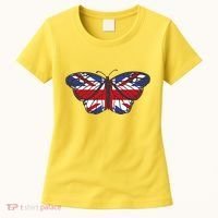 United Kingdom Flag Butterfly Women's T-Shirt thumb 0