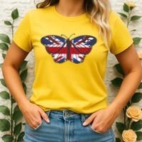 United Kingdom Flag Butterfly Women's T-Shirt thumb 2