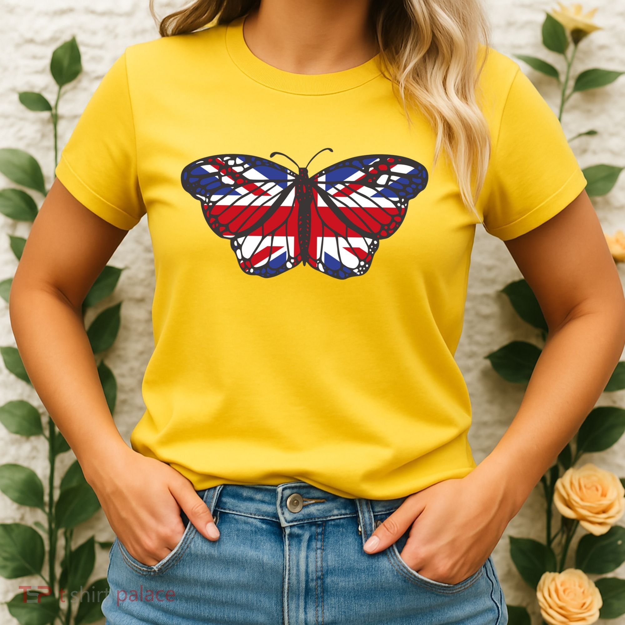 United Kingdom Flag Butterfly Women's T-Shirt