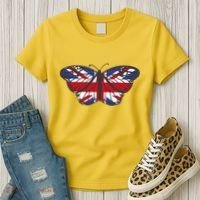 United Kingdom Flag Butterfly Women's T-Shirt thumb 3