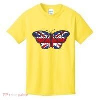 United Kingdom Flag Butterfly Kids T-Shirt thumb 0