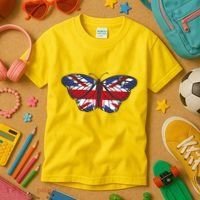 United Kingdom Flag Butterfly Kids T-Shirt thumb 3