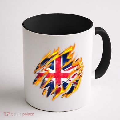United Kingdom Flame Flag Coffee Mug back