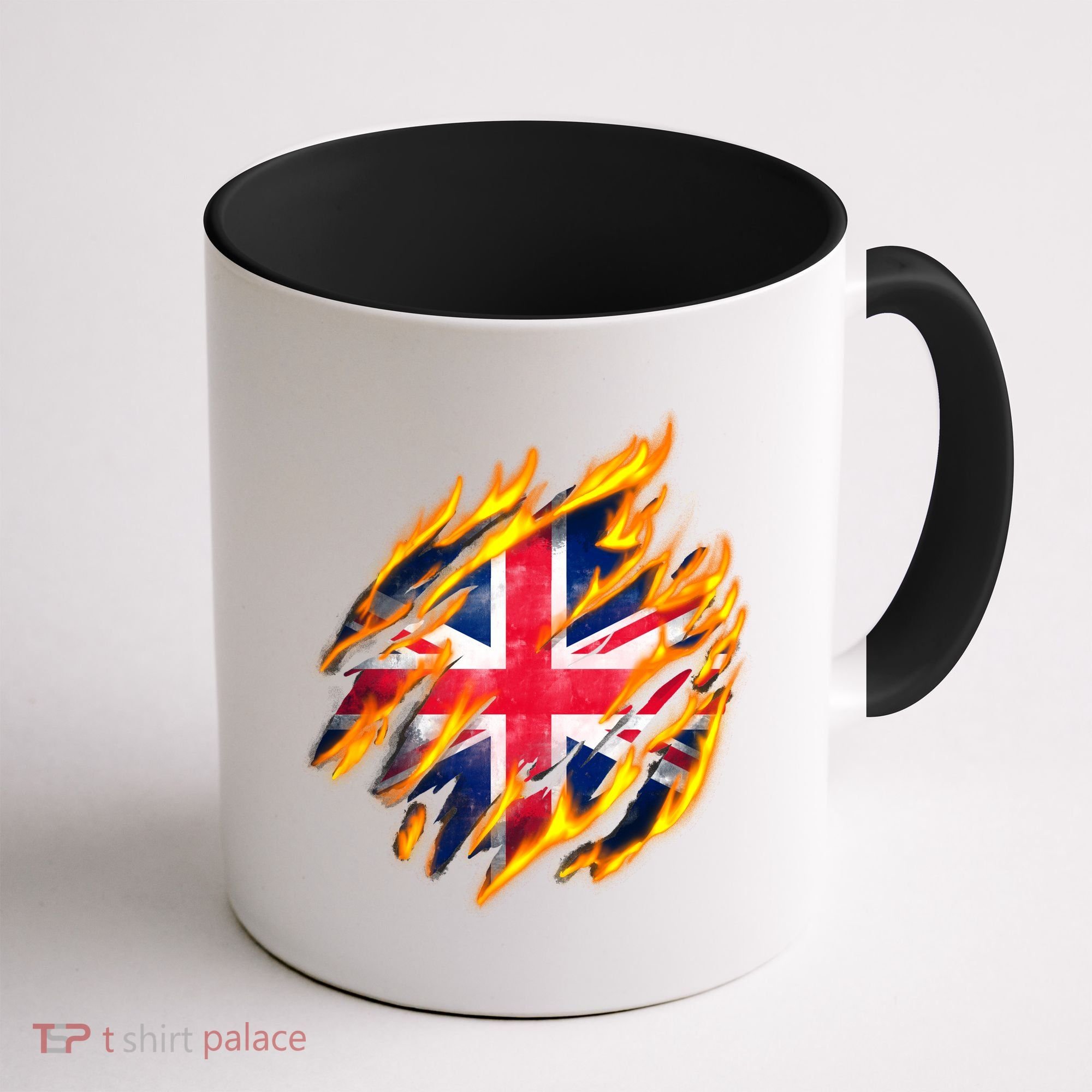 United Kingdom Flame Flag Coffee Mug