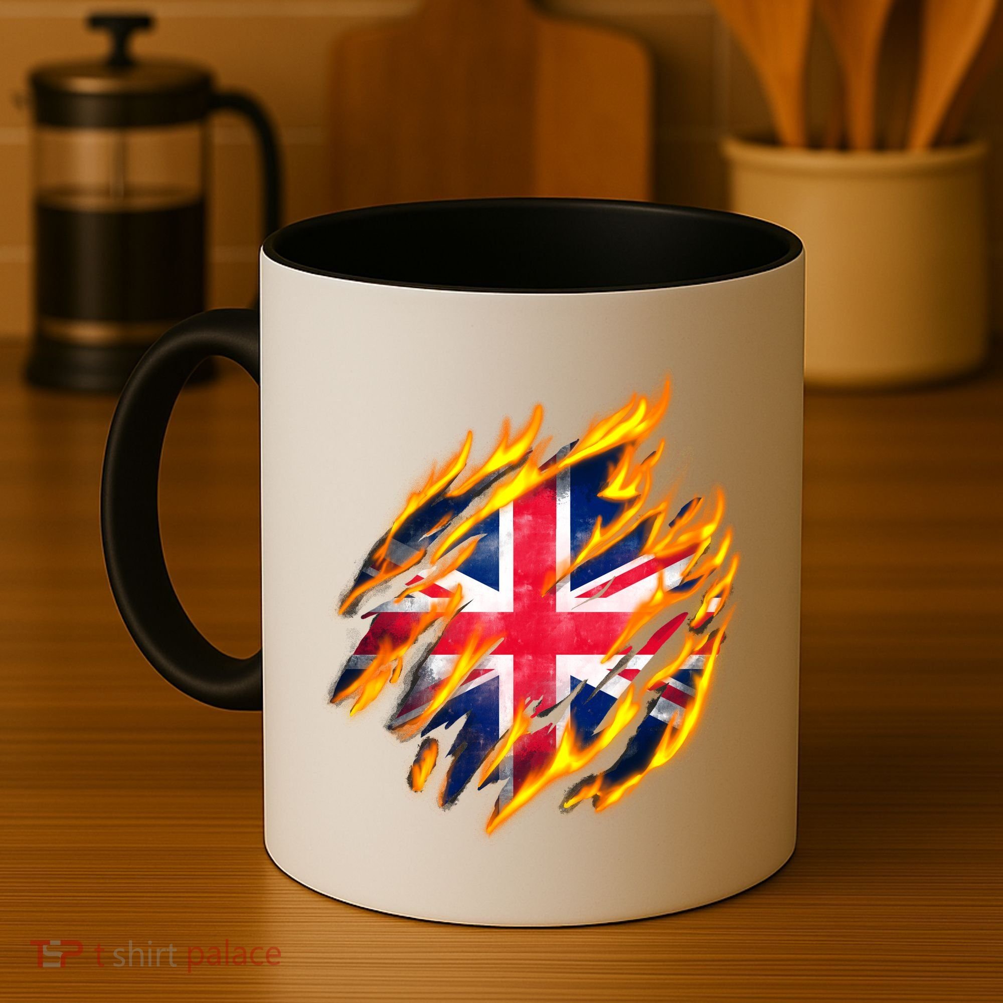 United Kingdom Flame Flag Coffee Mug