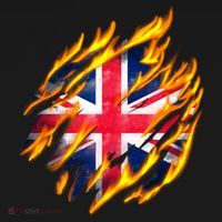 United Kingdom Flame Flag Ornament thumb 1