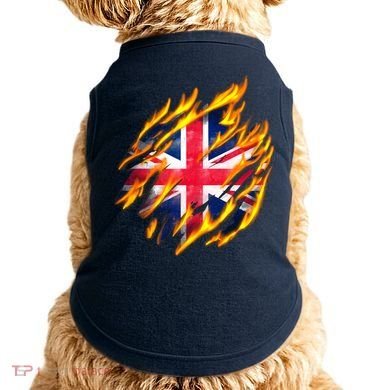 United Kingdom Flame Flag Doggie Tank