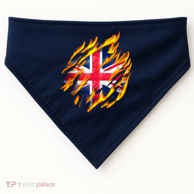 United Kingdom Flame Flag USA-Made Doggie Bandana