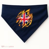 United Kingdom Flame Flag USA-Made Doggie Bandana thumb 0