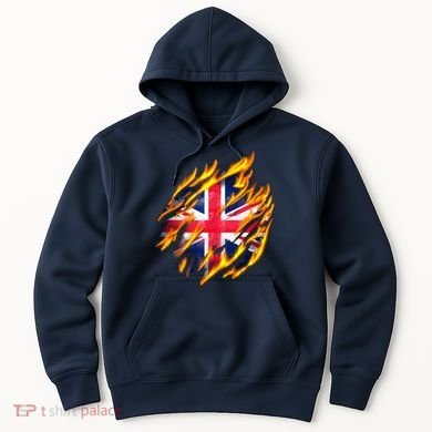 United Kingdom Flame Flag Hoodie
