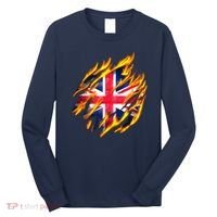 United Kingdom Flame Flag Long Sleeve Shirt thumb 0