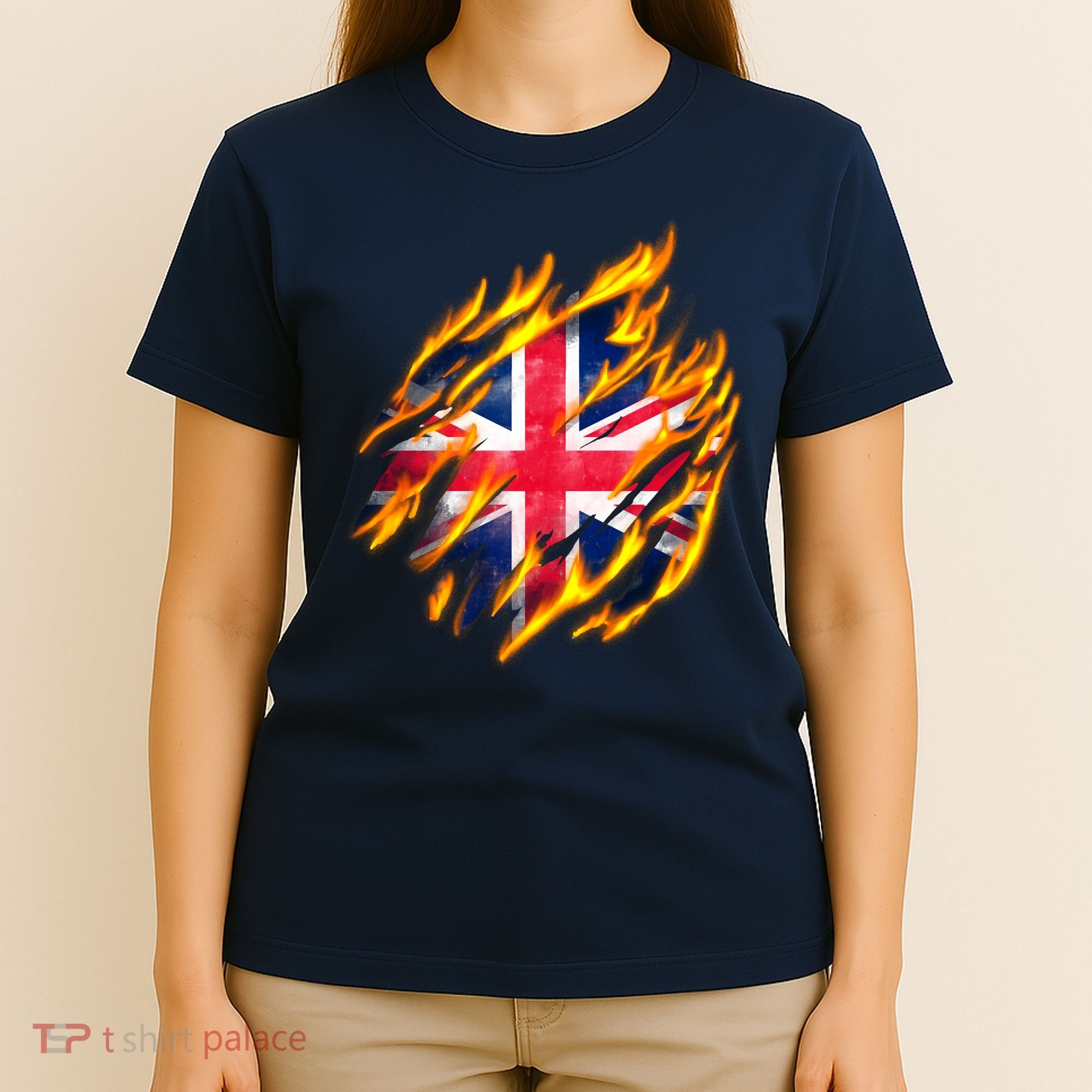 United Kingdom Flame Flag T-Shirt