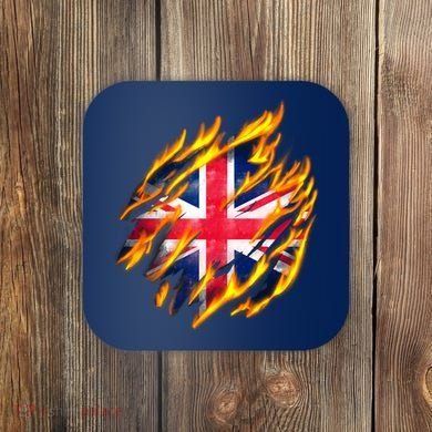 United Kingdom Flame Flag Coaster