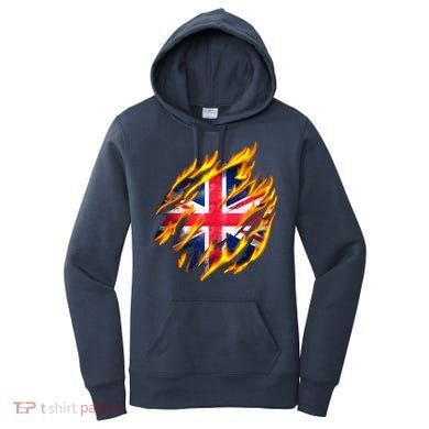 United Kingdom Flame Flag Women's Hoodie