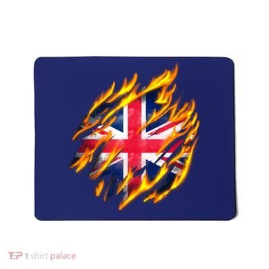 United Kingdom Flame Flag Mousepad