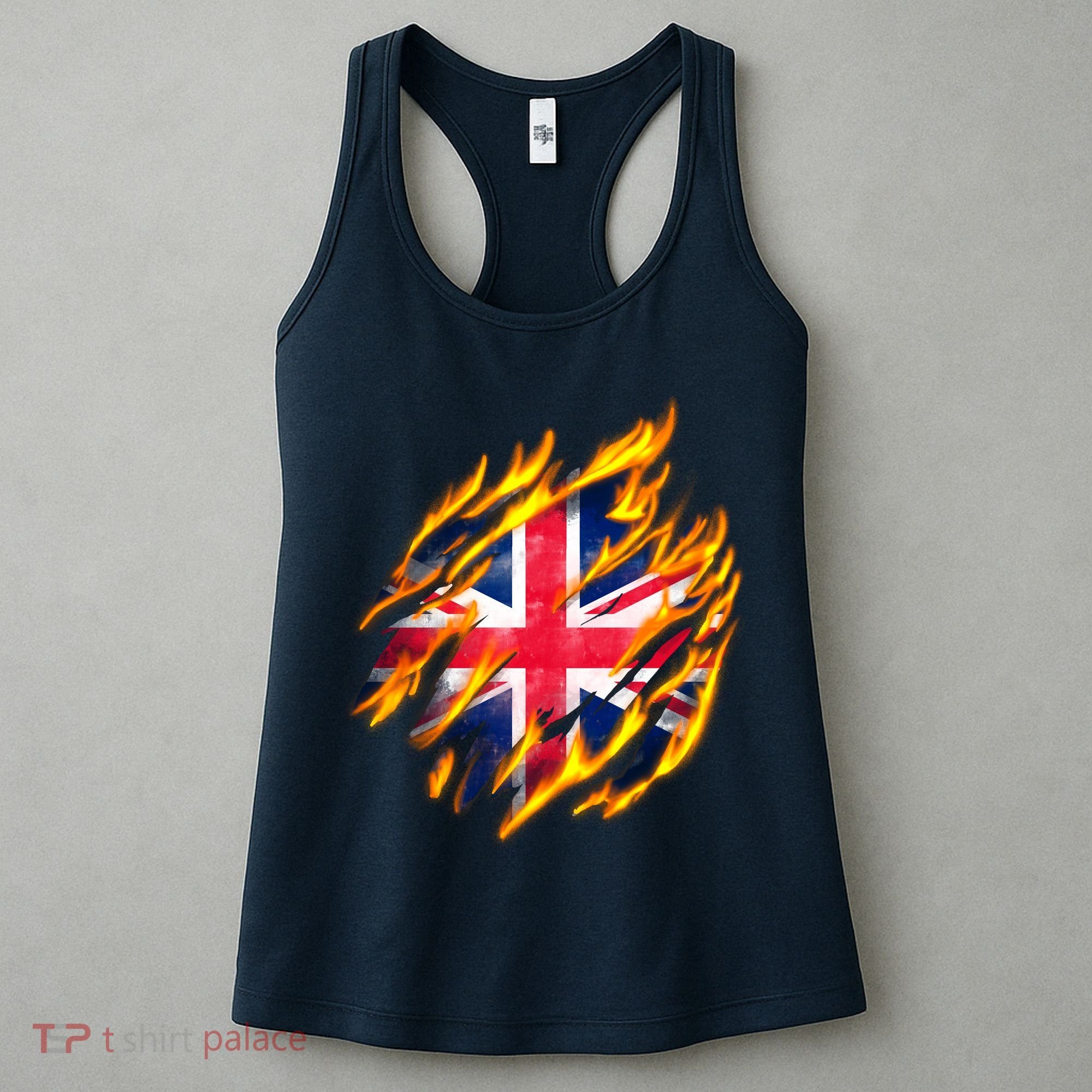 United Kingdom Flame Flag Women's Tank Top