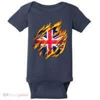 United Kingdom Flame Flag Baby Bodysuit thumb 0