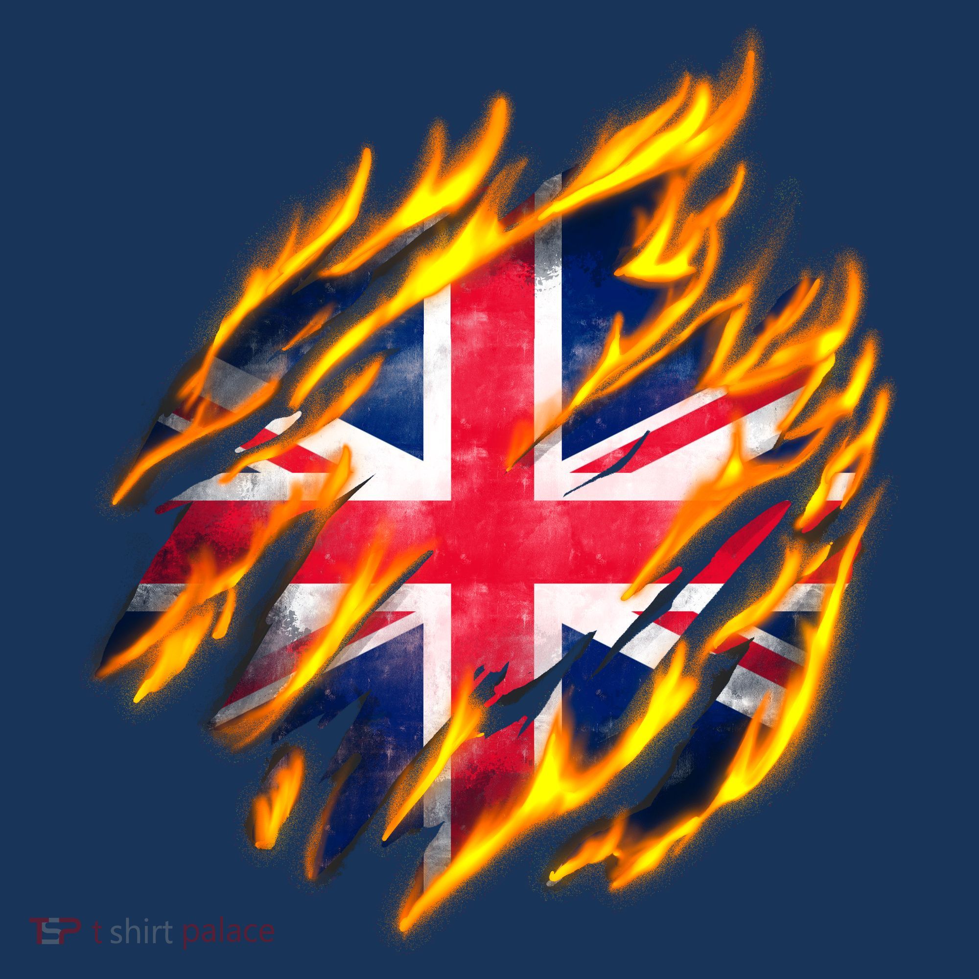 United Kingdom Flame Flag Baby Bodysuit