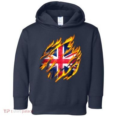 United Kingdom Flame Flag Toddler Hoodie