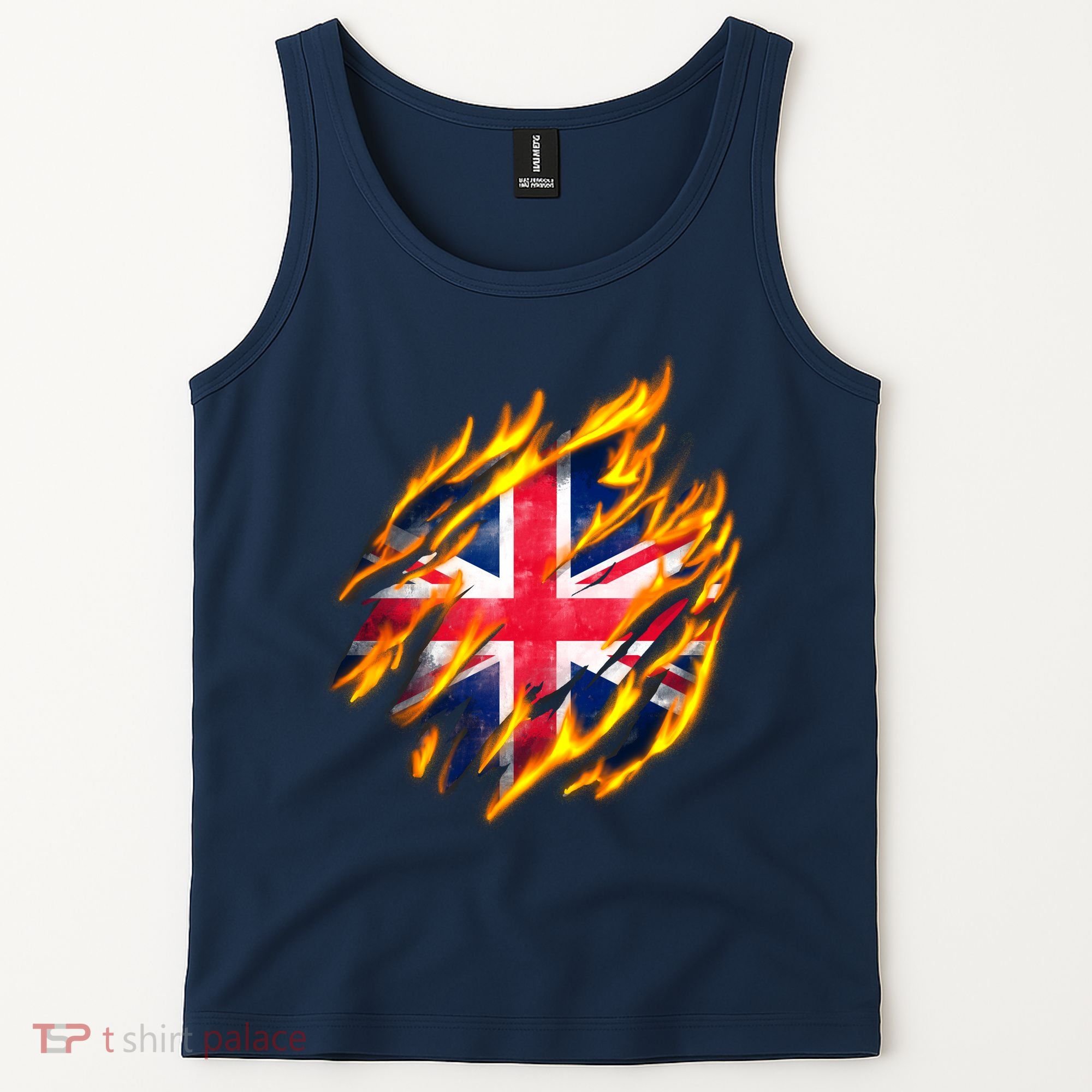 United Kingdom Flame Flag Tank Top