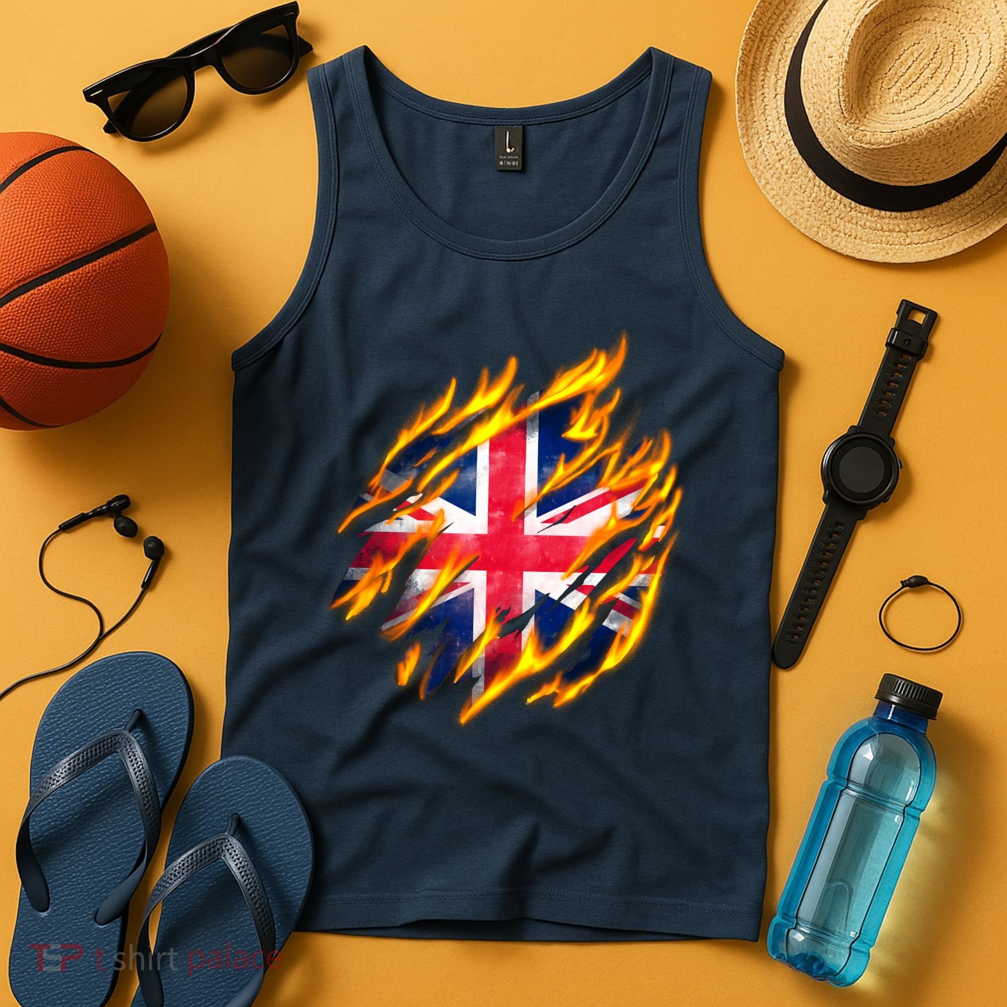 United Kingdom Flame Flag Tank Top