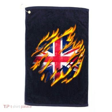 United Kingdom Flame Flag Golf Towel