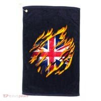 United Kingdom Flame Flag Golf Towel thumb 0