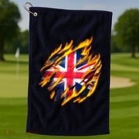 United Kingdom Flame Flag Golf Towel thumb 1