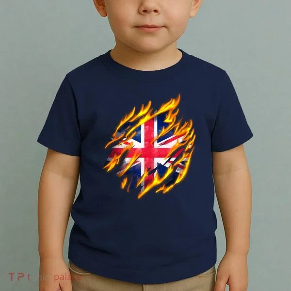 United Kingdom Flame Flag Toddler T-Shirt