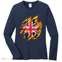 United Kingdom Flame Flag Women's Long Sleeve Shirt thumb 0