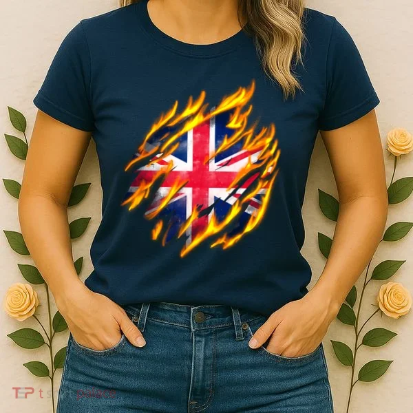 United Kingdom Flame Flag Women's T-Shirt