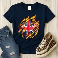 United Kingdom Flame Flag Women's T-Shirt thumb 3
