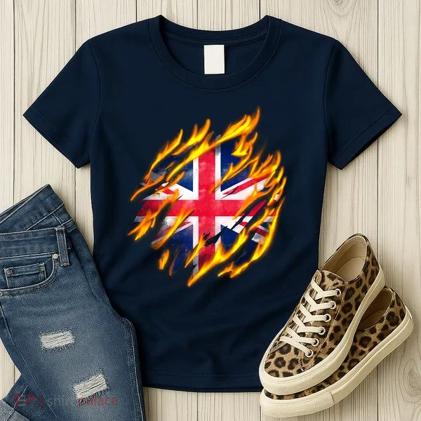 United Kingdom Flame Flag Women's T-Shirt