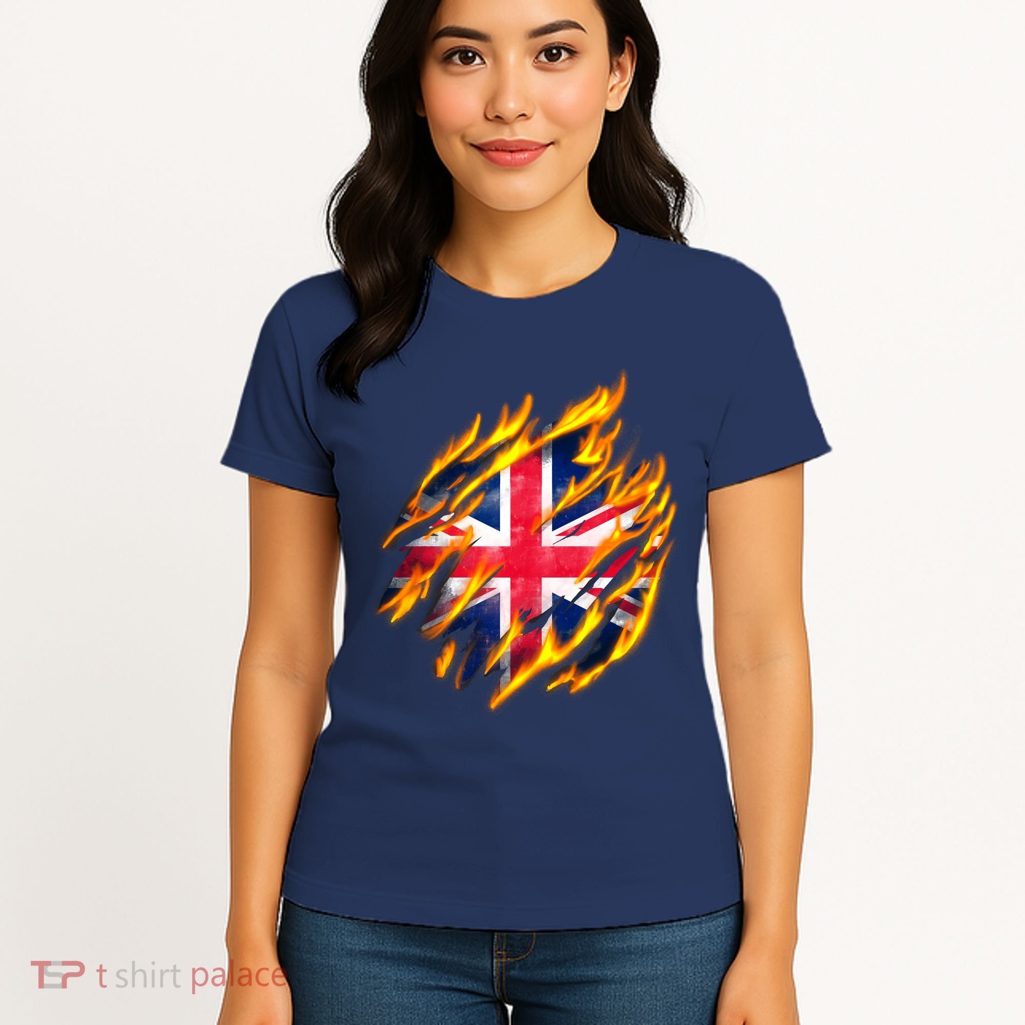United Kingdom Flame Flag Women's T-Shirt