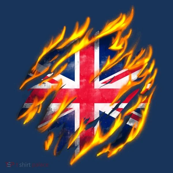 United Kingdom Flame Flag Women's T-Shirt