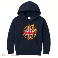 United Kingdom Flame Flag Kids Hoodie thumb 0