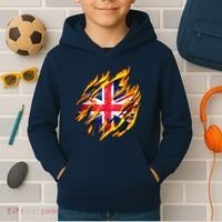 United Kingdom Flame Flag Kids Hoodie thumb 2
